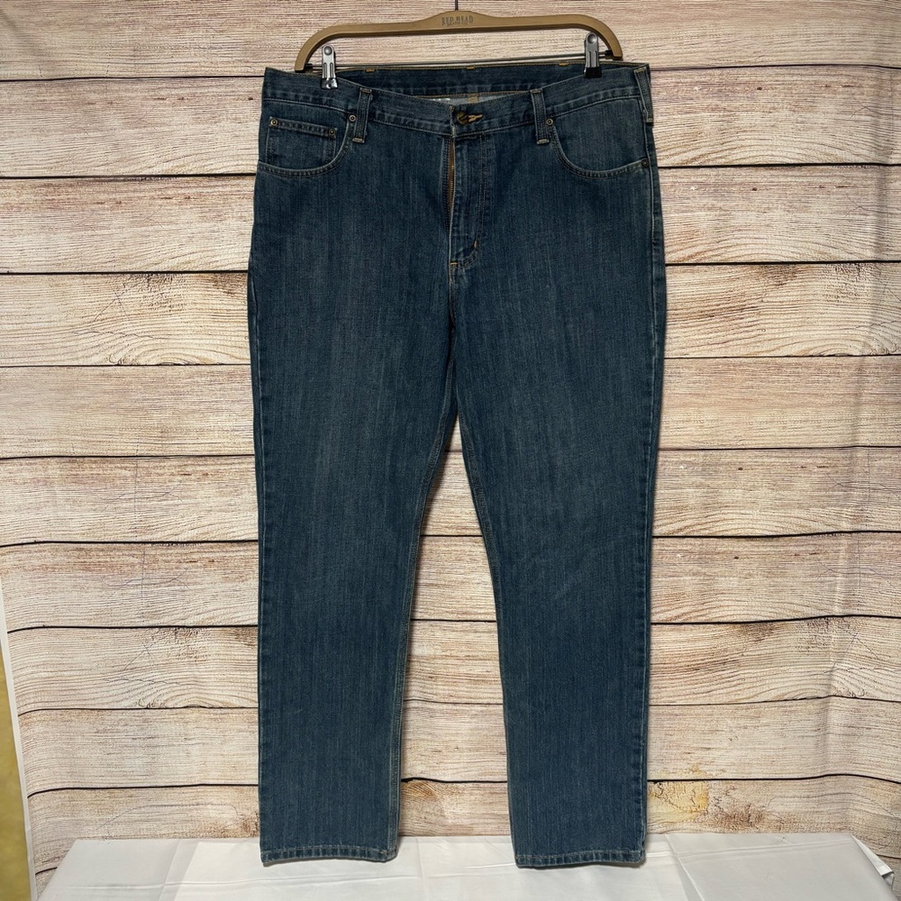 Carhartt Men's Straight Jeans in Dark Blue Wash